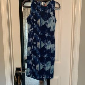 Hm blue watercolor scuba sheath dress